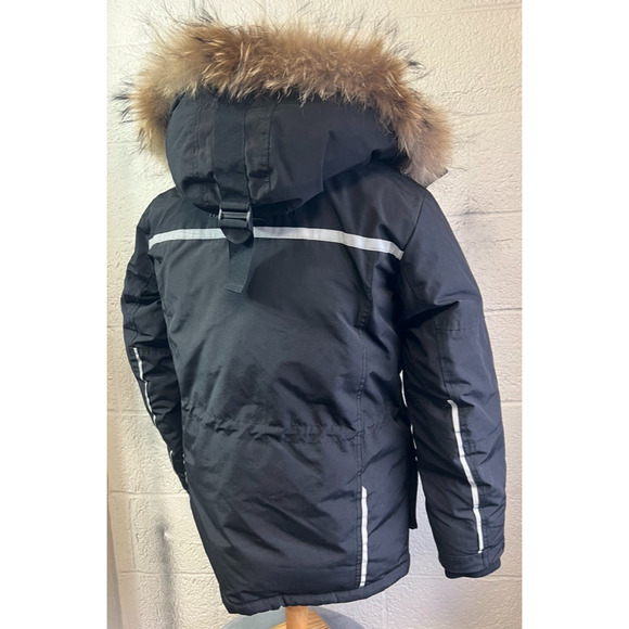 NBA Chicago Bulls Down Black Winter Heavy Parka Jacket Size Medium - Picture 6 of 13